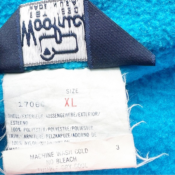 Woolrich Vintage Men’s Full Zip Fleece Jacket XL blue neon Made In USA - Picture 6 of 10